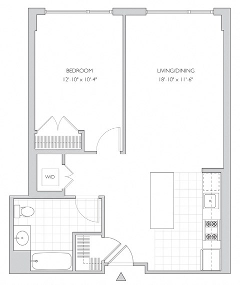 one-bedroom apartment floor plan